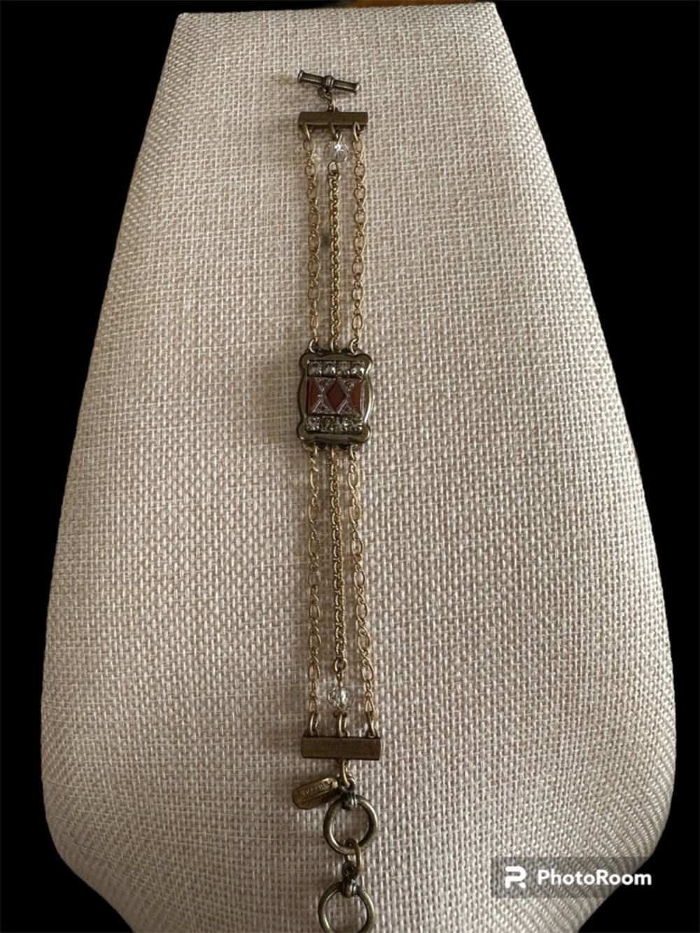 Grandmothers Buttons Mirabeau Bracelet Carnelian 1920s Antique Czech Glass